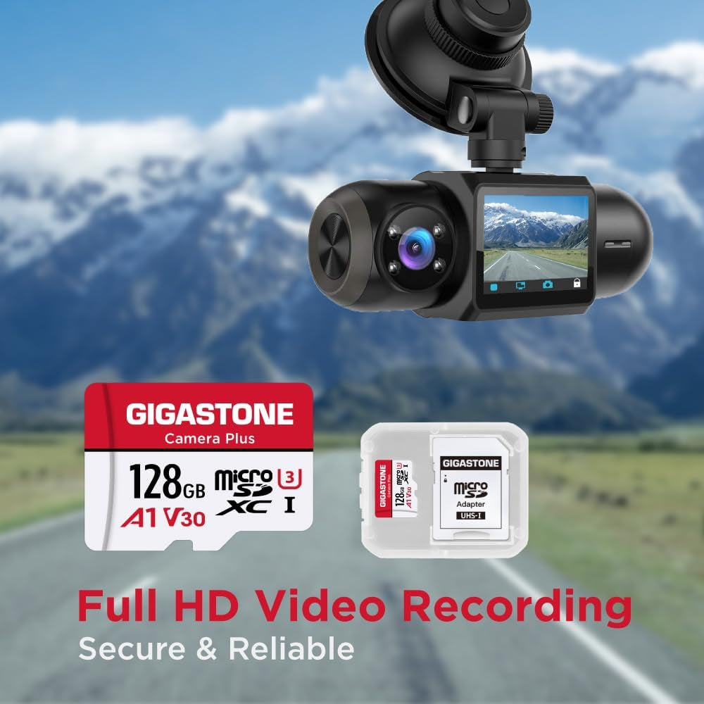 128GB 2-Pack Micro SD Card, Camera Plus, Gopro, Action Camera, Sports Camera, High Speed 100Mb/S, 4K Video Recording, Micro SDXC UHS-I A1 V30 U3 Class 10
