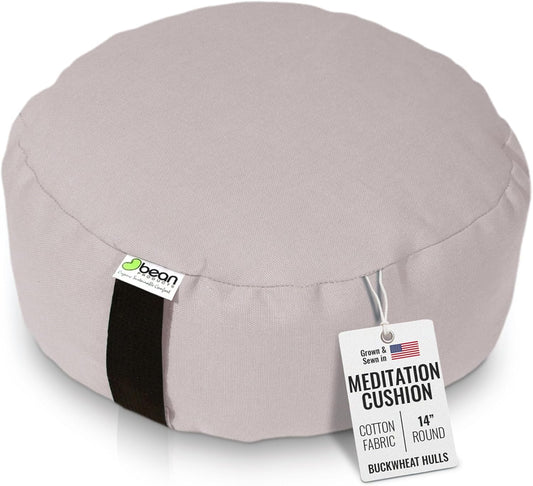 Zafu Meditation Cushion - round & XL Oval - Handcrafted in the USA with Organic Materials - Removable Cover for Easy Cleaning - Filled with 100% Organic Buckwheat