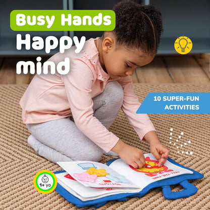 Quiet Book Montessori Toys for 1 2 3 Year Old, Busy Book for Toddlers 1-3 Travel Toy with Preschool Learning Activities, Educational Toy with 9 Sensory Toddler Activities for Boys & Girls
