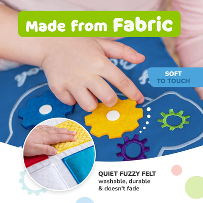 Quiet Book Montessori Toys for 1 2 3 Year Old, Busy Book for Toddlers 1-3 Travel Toy with Preschool Learning Activities, Educational Toy with 9 Sensory Toddler Activities for Boys & Girls
