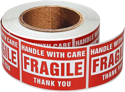- 4 X 6 Inch Large Fragile Stickers Handle with Care Warning Packing Shipping Label - Permanent Adhesive (1 Roll, 500 Labels)